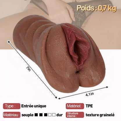 Nyx - Chatte de poche réaliste Matériau doux et durable Vagin texturé réaliste et anus serré Trous 2 en 1
