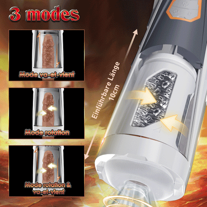 【NOUVEAU】 Masturbateur masculin rotatif Baxter 3 va-et-vient 4 rotations avec mode vocal