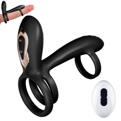 【Nouveau !】Warren - Anneau pénien double anneau premium 10 rotations + 10 vibrations
