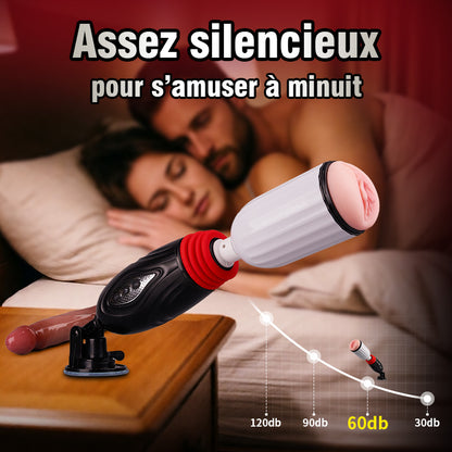Stella - Machine sexuelle chauffante à double usage avec pénétration automatique et télécommande pour couples