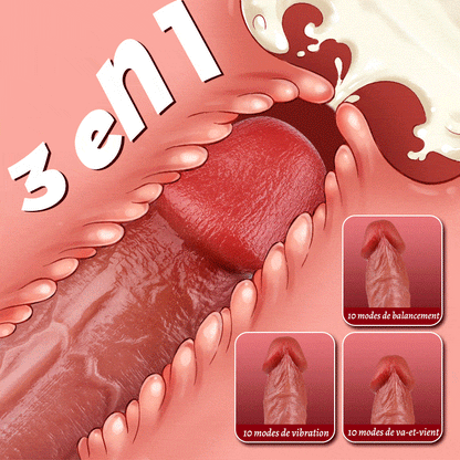 Colt – Dildo oscillant, à va-et-vient et chauffant de 9,84 pouces avec grande tête arrondie effet peau réelle