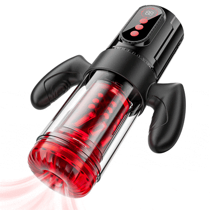 Terminator - Sexe oral x vaginal ! 9 rotations télescopiques+9 succions Masturbateur masculin avec poignée