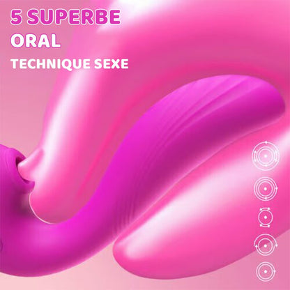 Nimue - 10 Vibrations 5 Battements Sucer Léchage Clitoridien et Vibrateur Point G