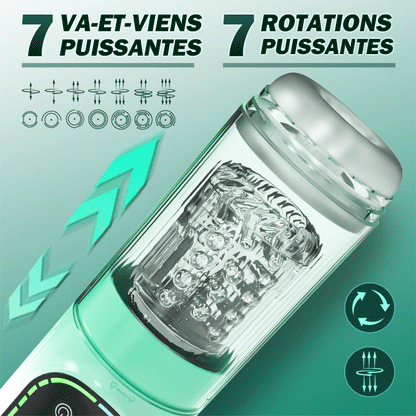 Heaven -  4 EN 1 rotative à succion et vibrante pour hommes Masturbateur Cup