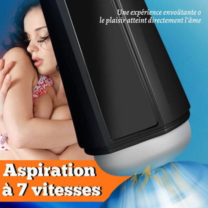 Coupe masturbatoire vibrante à aspiration électrique 2 en 1 avec 7 fréquences