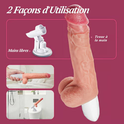 Amoureux Extensible Gode 8 Télescopique + Vibration Chauffant et Rotatif