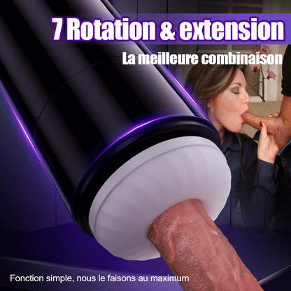 Lightspeed-7 types d'extension et 7 types de rotation Support à ventouse Masturbateur 4 en 1 pour homme