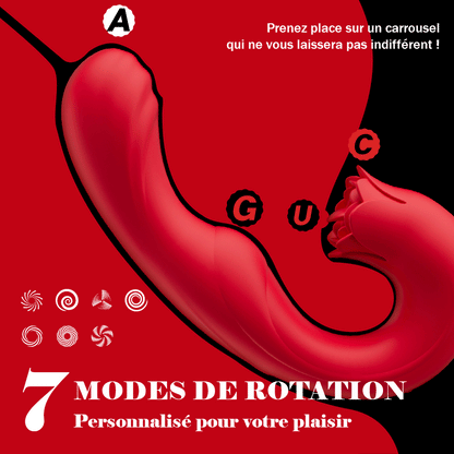 Tina - Vibromasseur Féminin avec 7 Fréquences de Vibration, Oscillation et Léchage de Langu