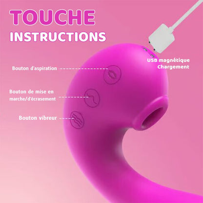 Nimue - 10 Vibrations 5 Battements Sucer Léchage Clitoridien et Vibrateur Point G