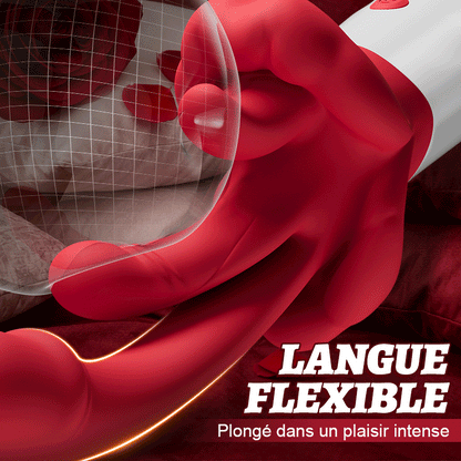 Tindra - nouveau vibromasseur 4 en 1 amélioré avec léchage de langue, mouvements oscillants, chauffage et stimulation du point G pour femmes