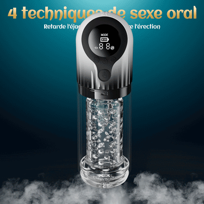 Vortex Male Stroker - 4 niveaux d’aspiration puissants, mode boost à un bouton, facile à nettoyer avec lubrifiant offert