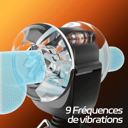 【Vente flash : -30 %】Hazel - Masturbateur Masculin Strap-On à la Taille Mains Libres avec 9 Vibrations, Balancement et Poussée