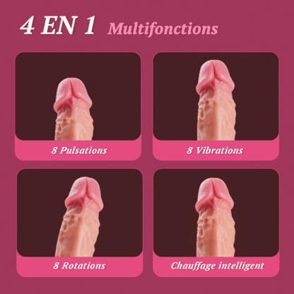 Amoureux Extensible Gode 8 Télescopique + Vibration Chauffant et Rotatif