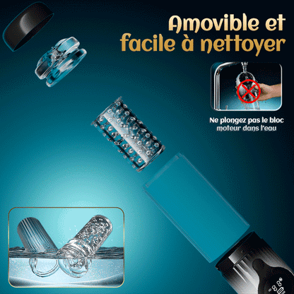 Vortex Male Stroker - 4 niveaux d’aspiration puissants, mode boost à un bouton, facile à nettoyer avec lubrifiant offert