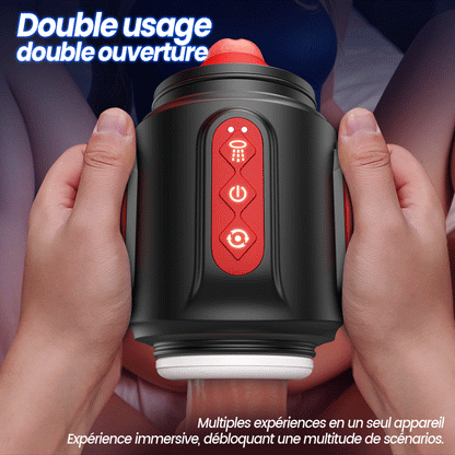 Storm Vortex – Pulvérisation d’eau à 5 fréquences + Vibration à 10 fréquences + Rotation à 5 fréquences, Double stimulation du gland, Double usage