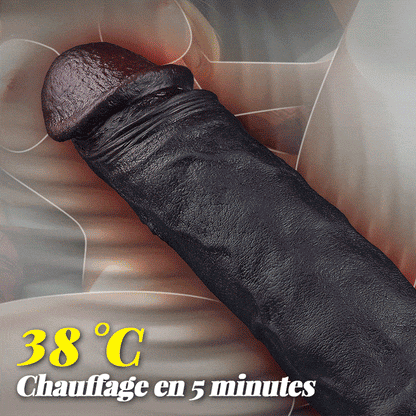 Maurice - Gode Chauffant à Vibrations et Poussées Marron Grande Taille pour Hommes et Femmes