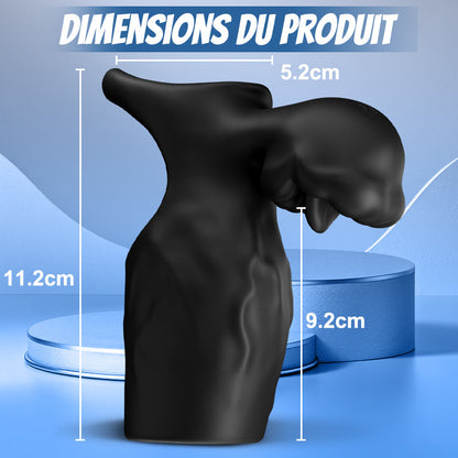 【Expédition le 20 juin】Titan - 9 Vibrations  Texture de Pénis Simulée  Anneau de Chasteté Double Testicules & Pénis  Jouet Sexuel pour Couples