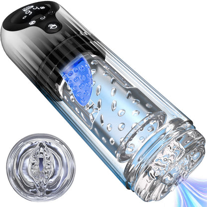 Vortex Male Stroker - 4 niveaux d’aspiration puissants, mode boost à un bouton, facile à nettoyer avec lubrifiant offert