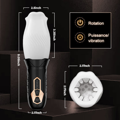 TORNADE 2 EN 1  Masturbateur Cup 5 Rotations +10 Vibrations Acmejoy