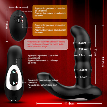 Maître de l'Orgasme - 5 poussée, 10 Vibrations, Plug Anal Entièrement Étanche